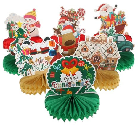 BESTonZON 9stücke Teiliges Weihnachts-honigwaben-Dekoration Für Tisch Festliche Party-Dekoration Für Weihnachten Und Neujahr Farbige Honigwaben Für Unvergessliche Momente