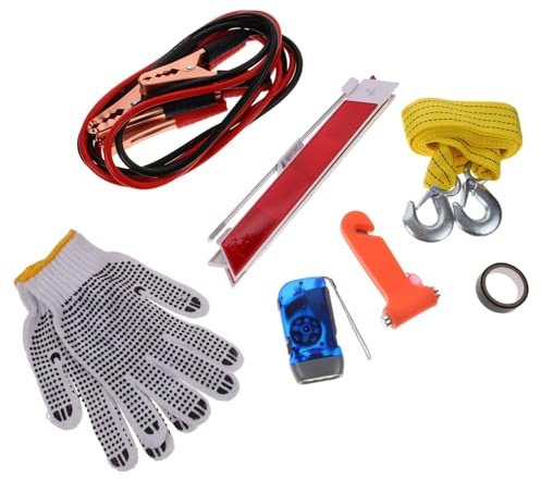 TOKIDNY 1set Strumenti Di Emergenza Per Auto Kit Di Sicurezza Stradale Multifunzione Con Accessori Essenziali Per Riparazioni e Assistenza Veicolo