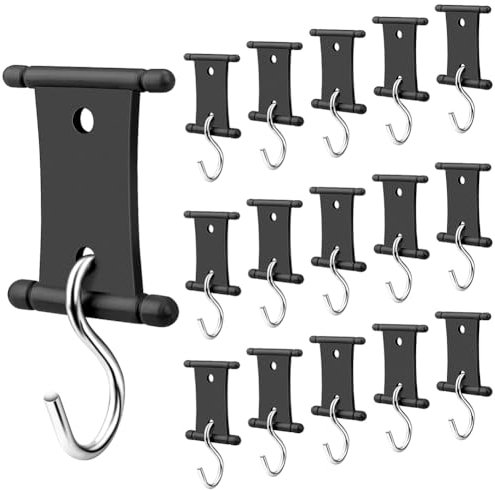 Huudngeje 16 Pezzi Ganci per Tende da Sole per, Ganci per Tende da Sole, Supporti per Luci per A Doppia Faccia Ganci per Tende da Sole Gancio di Supporto per Luci Nero