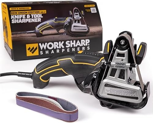 Work Sharp Ken Onion Edition Electric Kitchen Knife Sharpener UK MK.2 - Adjustable Knife Sharpening System with Blade Grinding Attachment