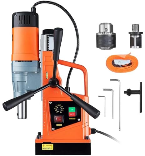 Taladro de Columna, Taladro magnético portátil de 1550 W, diámetro de perforación de 2, 13000 N, 500 RPM, con velocidad variable.,para bricolaje en casa y jardín