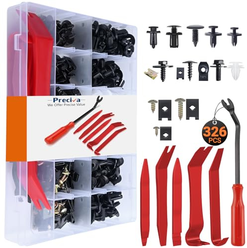140 Stück Auto Befestigung Clips, Auto Türplatte Schnappt Set, Kfz Werkzeug 6 Arten Türverkleidung Klammern, Stoßstangen Zierleisten Plastikklips Set, Spreiznieten Befestigungssatz (LS25421)