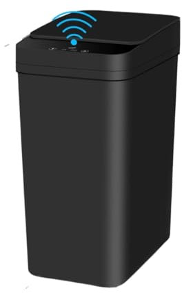 Papelera Sin Contacto Cubo de basura automático for baño, cubo de basura con Sensor de movimiento inteligente sin contacto, color negro, 18L, con tapas for dormitorio, sala de estar y oficina Para Man