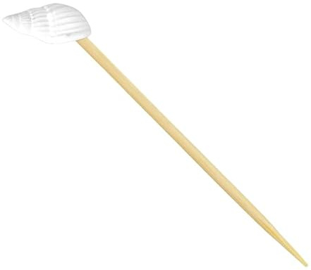 Monouso | 100 Pinchos de Bambú Diseño Concha, 7cm, Color Natural, Palillos de Bambú, Aperitivos, Brochetas, Fiestas, Caterings, Bodas