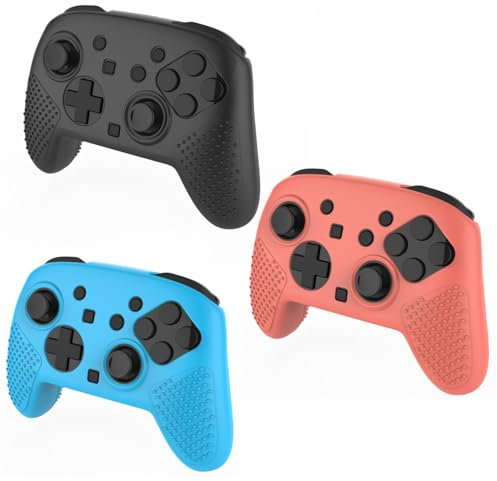 Coque autocollante en silicone souple pour manette de jeu Switch 2 Pro - Housse de protection antidérapante (bleu)