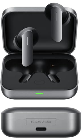 realme Buds Air 7 Kabellose Bluetooth-Kopfhörer, 12,4-mm-Lautsprecher, 52 Stunden Hörzeit, ANC 52 dB, 6 ENC-Mikrofone, niedrige Latenz 45 ms, Weltraum-Audio, Hi-Res LHDC, IP55, BT 5.4, Schiefergrau