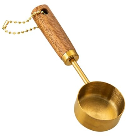 Hemobllo Cuillère Doseuse à Café Multifonction Mini 1pc, Manche En Bois, Acier Inoxydable Poli, Outil De Mesure Pratique Cuisine Et Pâtisserie