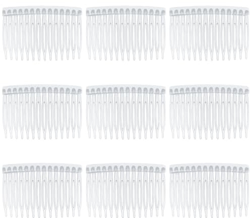 9 Stück Haarkamm klar Französische Seitenkämme Haarkämme für Damen Transparente Kunststoff Haarspange Kämme Zum Stecken Feines Dünnes Haar Seitliche Haarspangen Mit Feinen Zähnen