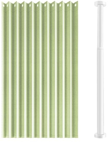 MTHGH Falttürvorhang,Mit Teleskopstange,Magnetischer Türvorhang mit Verdunkelung, Faltbarer Raumteiler für Bad/Schlafzimmer/Wohnzimmer, Akkordeon-Design(07,W 180*H 180cm)