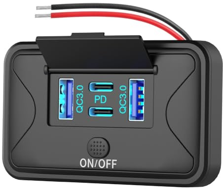 Fangxuee Car USB Charger Multi Port RV USB Outlet 12V MONNEMENT Montre RV Panneau Électrique