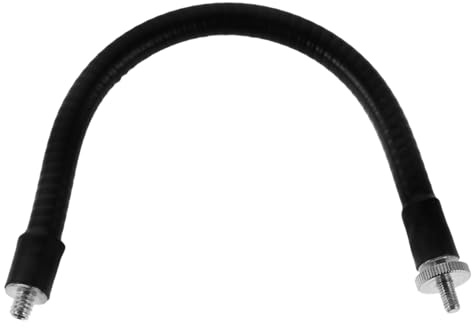 ifundom Flexibler Mikrofonhalter Verlängerungsstange M5 zu 1/4 Gewinde aus Metall mit 25cm Länge für Live Streaming und Einfache Montage in Schwarz