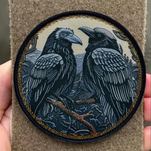 Odins Krähe Aufnäher Moral Patches Klett Taktische Krähe Klettverschluss Für Kleidung Rucksack Baseballkappe Uniform Weste Hundegeschirr, Regenbogen