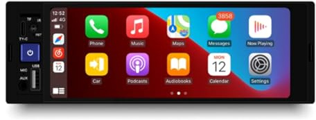 Fangxuee Radio para Coche CarPlay Android Auto, Reproductor MP5 con Bluetooth, MirrorLink, Receptor FM, Reproductor Multimedia de Vídeo para Coche 1DIN