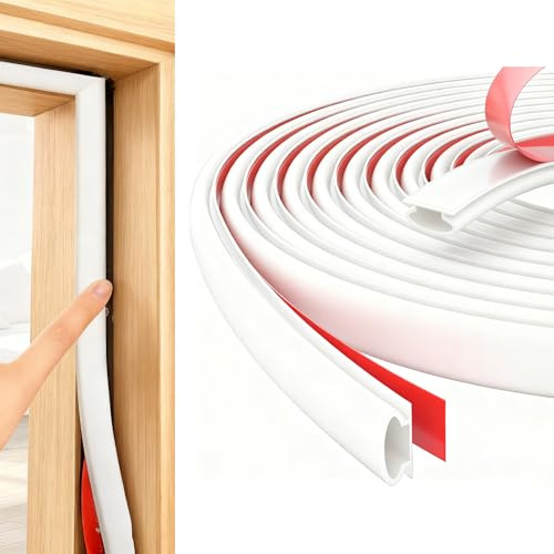 LOLANIUT Türdichtung Selbstklebend 8m,Haustür Dichtung 10×6mm, Tür Dichtungsband, Wetterfeste Zugluftstopper Türdichtungen Zur Geräuschreduzierung & Energieeffizienz,Door Seal für die Innendekoration