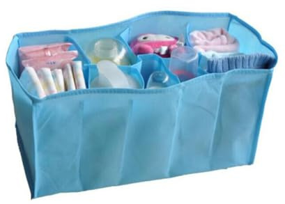 OATIPHO Wickeltasche Blau Mit Organizer-fächern Aus Vliesstoff Praktisch Für Babykleidung Spielzeug Und Trinkflaschen Unterwegs Hause