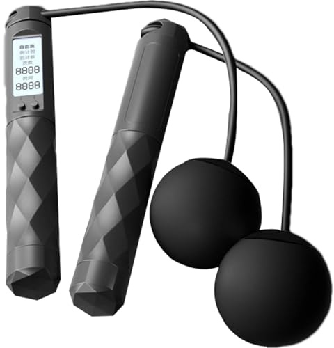 Kabelloses Springseil – Professionelles Springsystem ohne Seil mit rutschfesten Griffen, LCD-Digitaldisplay mit vollständigen Trainingsmessungen, Person-Widerstand