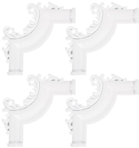 Sosoport 4pcs White Vintage Ceiling Molding Corner Blocks Decorative Premade Wainscoting Panels for Indoor Wall and Door Trim, Retro 3D Carved Protective Corner Accents