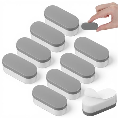 8-Pack Universal Toilet Seat Buffer Bumpers 2 Colors Self-Adhesive Toilet Seat Spacers TPE Toilets Seats Bumpers for Stops Sliding & Wobbling Thicker Rubber Bumper Pad Replacement for Families, Hotels