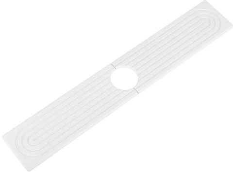 M.J COMFY-LIFE Stone Faucet Mat for Kitchen Sink Diatomite Drying Mat Super Absorbent Quick Dry Water Absorbing Stone Tray with Drainage Grooves Splash Guard Protector (White, 60x10cm)