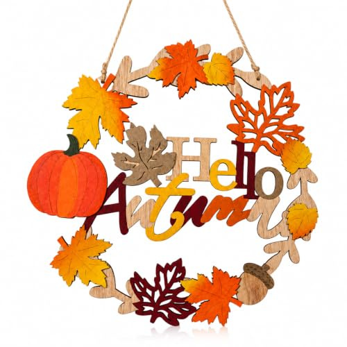 Autumn Decorations Outdoor Door Plaque Thanksgiving Halloween Home Decor