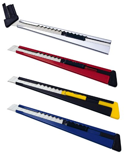 WEDO 78 109 Metall-Cutter, Klinge: 9 mm mit Clip, farbig sortiert