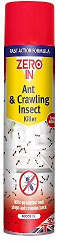 Zero In Ant & Crawling Insect Killer – 300 ml, Fast Acting Aerosol Formulation Kills Ants on Contact and Stops Them Coming Back, Effective Against Woodlice, Cockroaches, Earwigs, and Other Crawling Insects