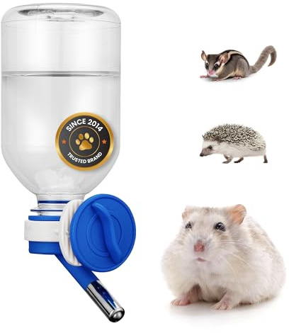 Choco Nose No-Drip Small Animal Water Bottle - Leak-Proof Patented Nozzle Helps Prevent Cage Mess & Wet Bedding - Hamster, Hedgehog, Mouse, Glider, Gerbil - BPA Free, Cage Mount, 10.2 fl oz (C125)