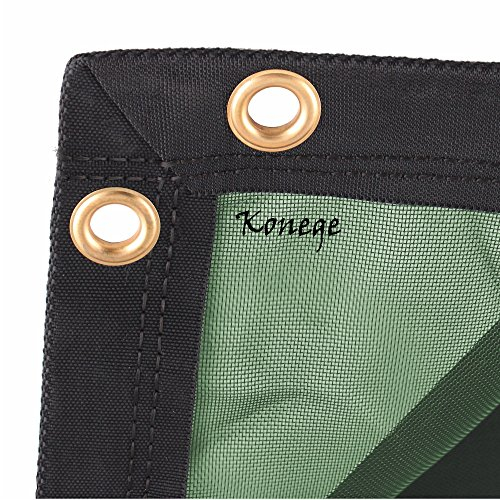 Sandkastenplane 1,70m x 1,70m, randverstärkt, inkl. Gummiseil, Seilspanner und Metallösen, Farbe: dunkelgrün, Luft- und Wasserdurchlässig! Sandkastenabdeckung