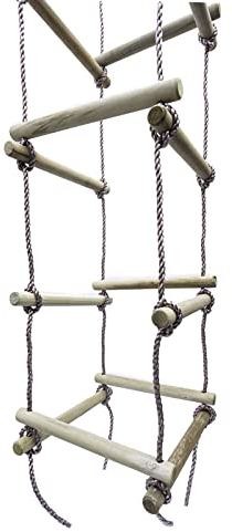 Gartenwelt Riegelsberger Premium Strickleiter XXL für Kinder 4-seitig Länge 220 cm Seilleiter Trittleiter Hängeleiter Turngerät