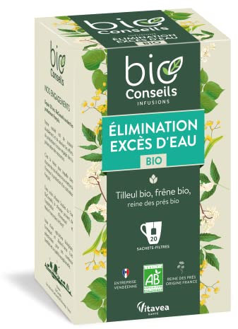 BioConseils - Infusion bio - Excès d'Eau Elimination Infusion Boissons Vertes - 20 sachets