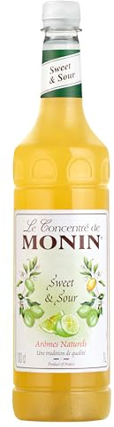 MONIN Sirup Sweet und Sour 1,0 l | Sweet & Sour Mix mit Limettennoten - ideal für Margarita, Whisky Sour, Cocktails und Mocktails