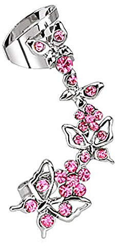 Taffstyle® Knorpel Schmuck Ohrklemme Ohrring Ohrstecker Helix Cartilage Piercing ear cuff mit Kristall Schmetterling