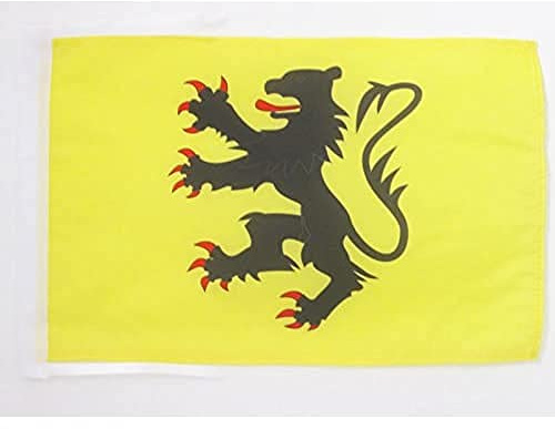 AZ FLAG Bandera Flandes francés y Hainaut 45x30 cm Poliéster 100D Cuerdas | Uso interior y exterior Enseña francesa costuras dobles y bordes reforzados