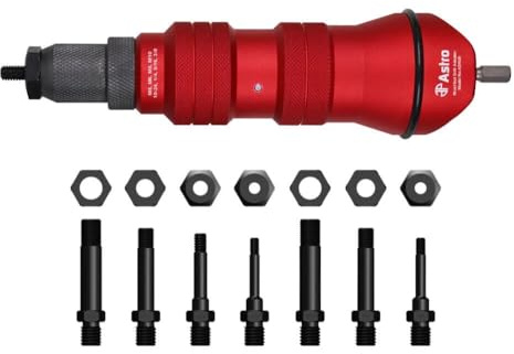 Astro Pneumatic Tool ADN38 XL Rivet Nut Drill Adapter Kit - 3/8 Capacity