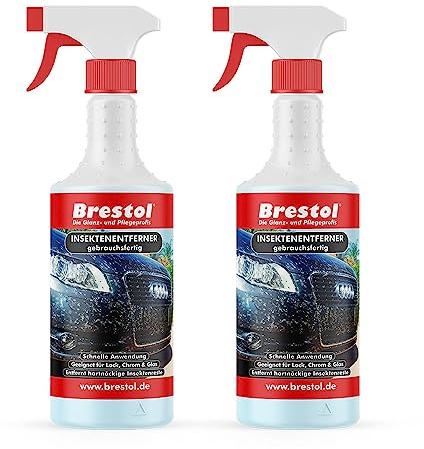 Brestol Insektenentferner 2X 750 ml gebrauchsfertig - Insektenlöser Polycarbonat geeigneter Insektenreiniger Vogelkotentferner Spezialreiniger alkalisch