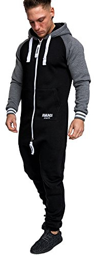 Amaci&Sons Herren Overall Jumpsuit Onesie Jogging Sportanzug Trainingsanzug Jogginganzug 3022