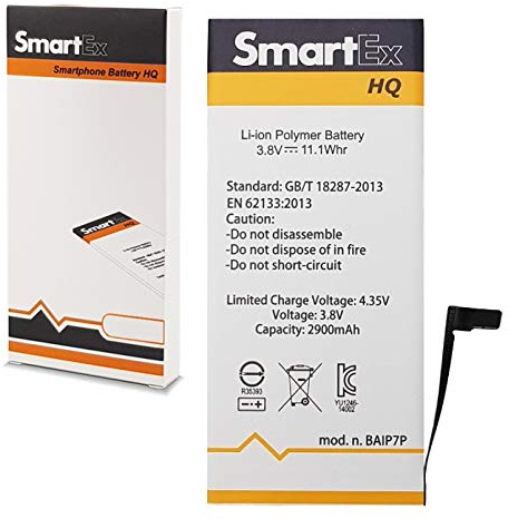 Smartex® Batterie Compatible avec iPhone 7 Plus / 2750 mAh | Batterie de Remplacement sans Cycles de Recharge | Garantie de 24 Mois