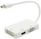 zdyCGTime Convertidor Mini DP 3 en 1 1080P, convertidor de vídeo Mini DP Macho a HDMI/VGA/DVI Hembra, Compatible con Interfaz Mini DP portátiles, monitores, HDTV,proyectores y Otros Dispositivos.