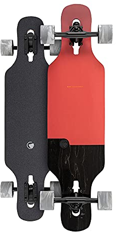 RAM Longboard Komplettboard Holzboard Kinder Erwachsene Deck ABEC-9 Ahorn 34 Rot Vexo Red