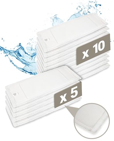 Prieser 5X Profi Wischmopp 50cm – Aus 100% robustem Mikrofaser – Fusselfreier Bodenwischer für sehr Gute Schmutzaufnahme – Langlebiger Bodenwischer Bezug