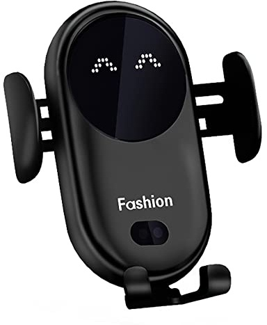 JUDANNA Auto Wireless Charger Handyhalterung, Smart Automatisch Handyhalter KFZ Ladegerät mit Automatic Sensor Ladefunktion Car Handy Halter (Black)