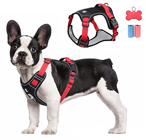 TVMALL Hundegeschirr Anti-Zug Brustgeschirr für Kleine, Mittelgroße und Große Hunde Arbeitsweste No Pull Reflektierende Taktisches Sicherheitsgeschirr mit Einem Trainingsgriff Einfach zu Kontrollieren