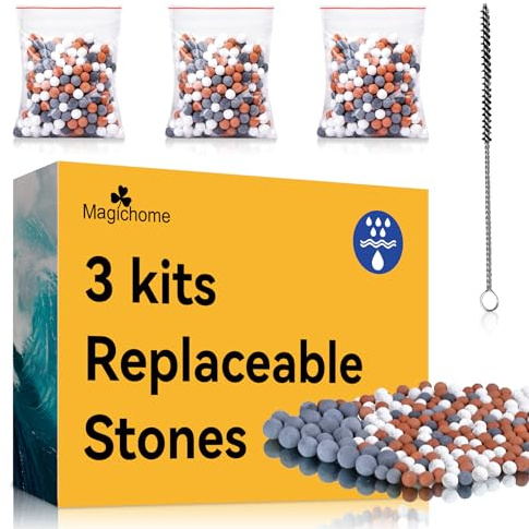 Magichome Lot de 3 Boules Minérales à Ions Négatifs | Pour la Filtration de l'eau Dure, éliminer le Chlore, les Bactéries et Autres Impuretés