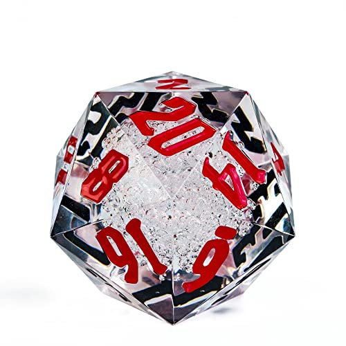 Poludie D20 dadi singoli 55 mm, dadi DND a 20 lati, giganti D20 D&D poliedrici D20 grandi D20 per dungeons and Dragons, RPG, MTG giochi da tavolo (bolle trasparenti RB)