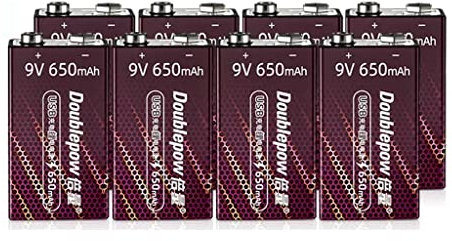 XCC 9V Batterie Rechargeable 6F22 Batterie au Lithium Corps température Pistolet Cube multimètre Microphone Neuf Volts USB Guitare (Size : 8)