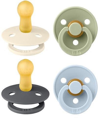 BIBS Colour Ciuccio, 6-18 mesi, confezione da 4, Iron Mix