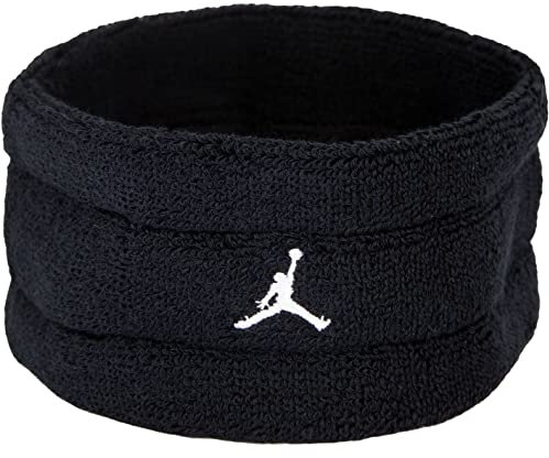 Nike Jordan Terry Headband Stirnband - Unisex, Erwachsene, Sportler, Langhaarige, Basketball, Laufen, Schwarz-Weiß, Einheitsgröße