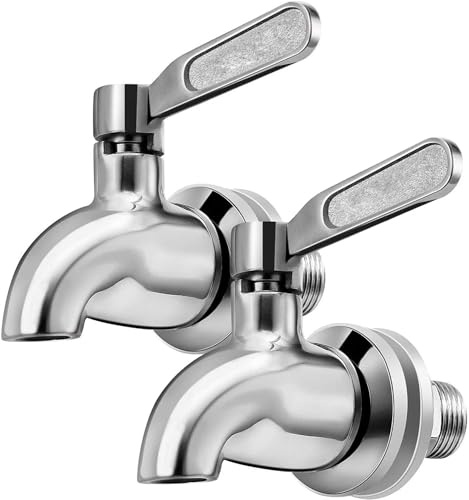 QINGHEC Lot de 2 robinets universels 304 inox pour distributeur d'eau, robinet de rechange boissons 16 mm