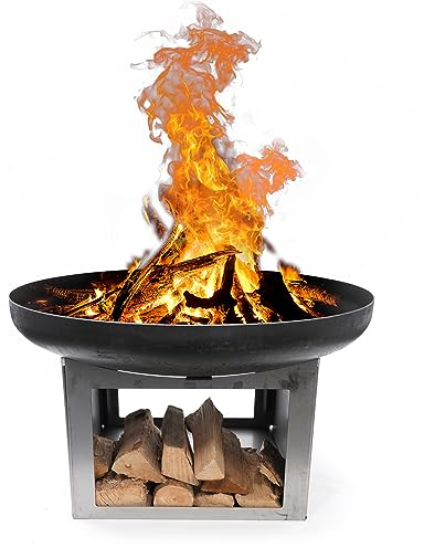 HEAT Outdoor Living Fresvik - Cesto da Fuoco - Bracerie - Cesto da Fuoco per Esterni - Alta Qualità - Per Serate Rilassanti - 80x80x50 cm