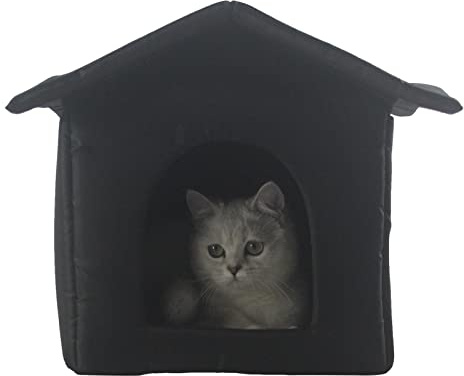 Outdoor Katzenhaus Wasserdicht, Katzenhaus Für Draußen, Winterfest Wasserdicht Wetterfestes Outdoor Katzenhütten Für Winter, Warm Wetterfester Faltbare Pet Tierheim, Katzenhöhle Outdoor Haustierhaus
